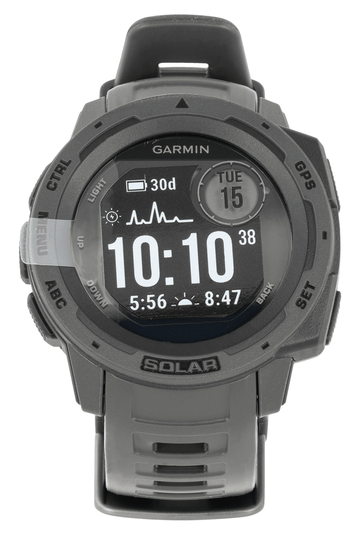 Garmin 0100229310 Instinct  Fitness Tracker Graphite 45mm Solar Compatible With iPhone/Android Bluetooth/ANT+ GPS Yes