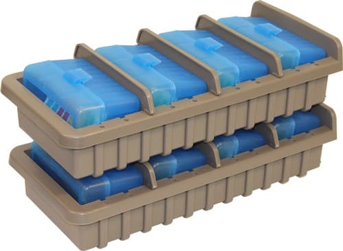 MTM ARRS Ammo Rack with 4 RS-50-24 Ammo Boxes Clear Blue and Dark Earth