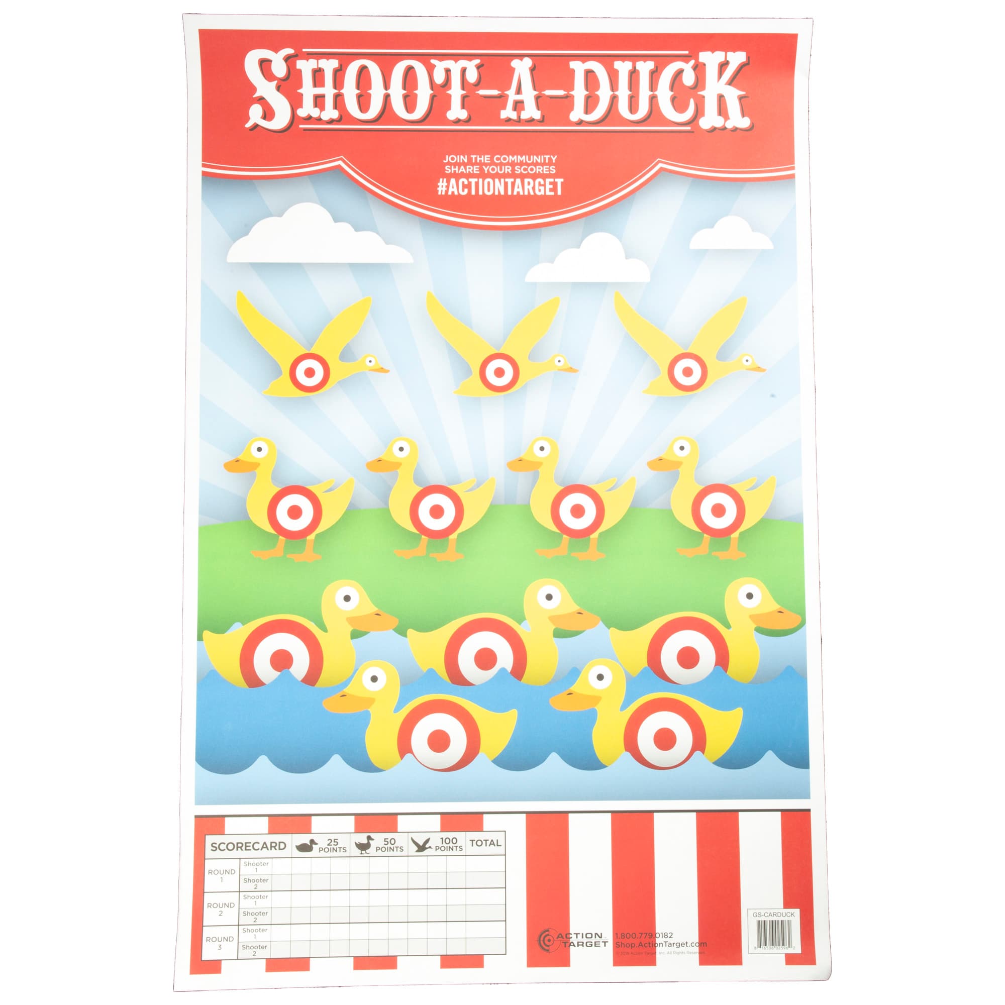 Action Target GSCARDUCK100 Entertainment  Ducks Paper Hanging 23" x 35" Multi-Color 100 Per Box