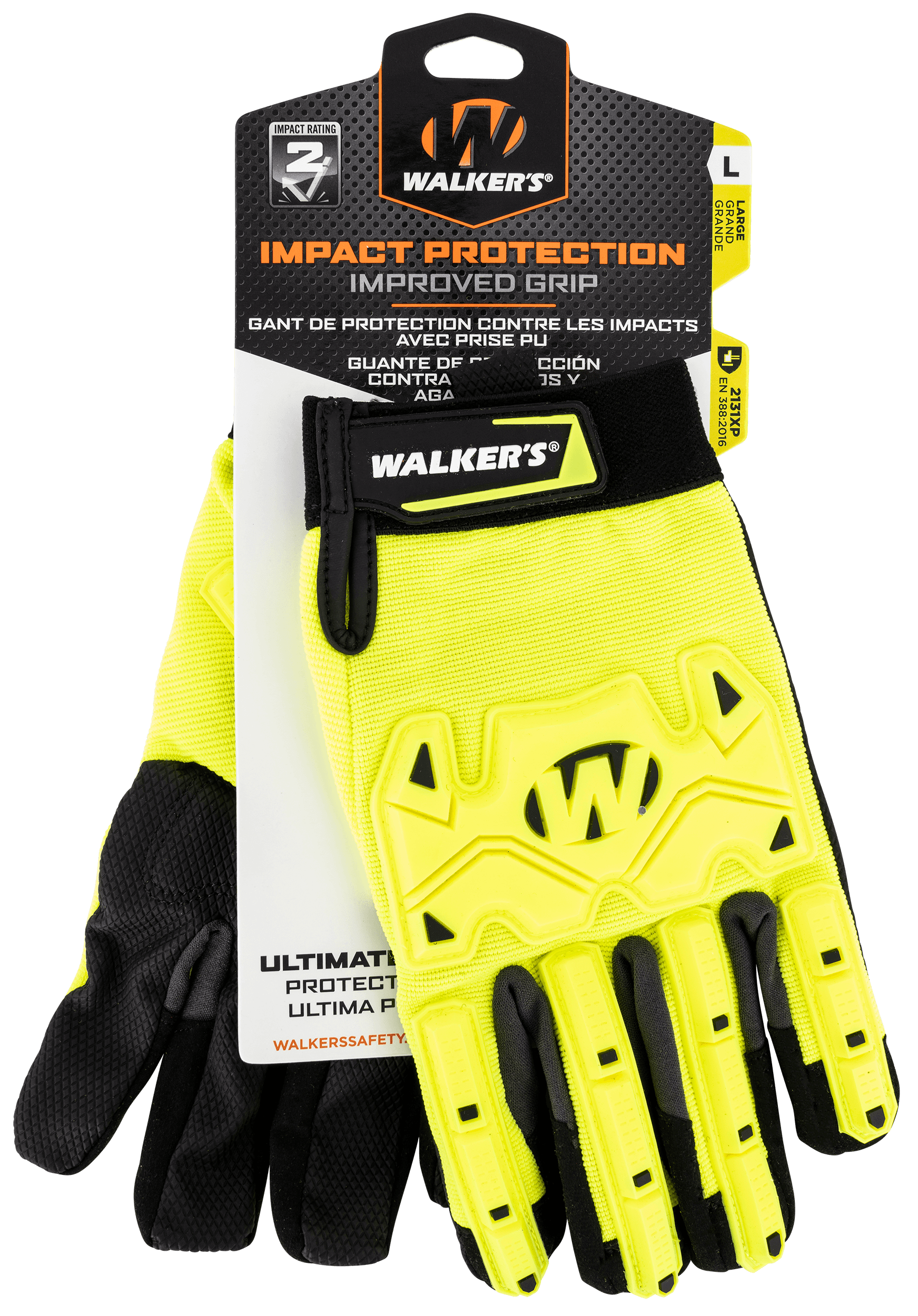 Walker's GWPSFHVFFPUIL2MD Cold Weather Impact Protection Black/Yellow Synthetic Leather Medium