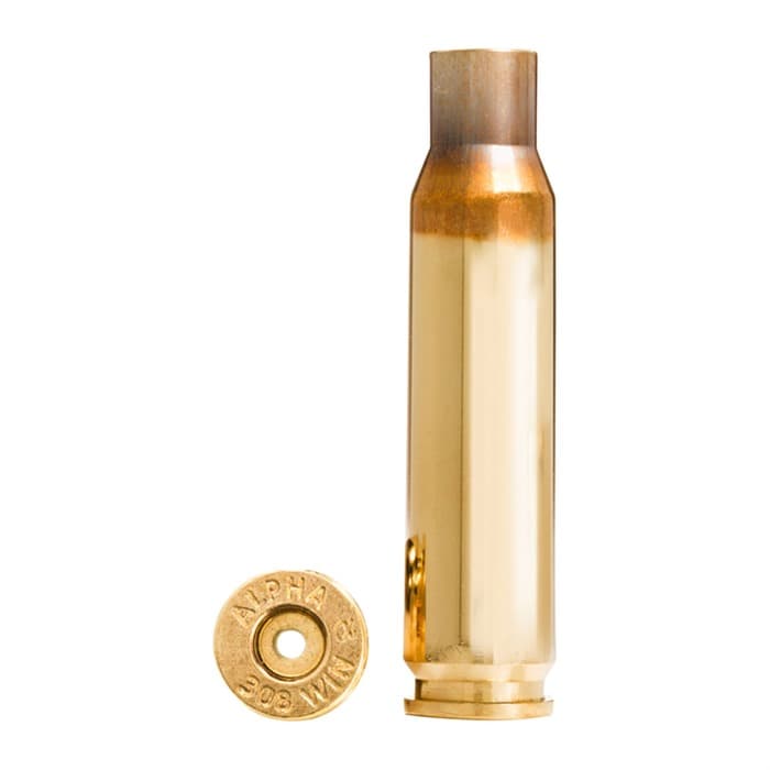 Alpha Munitions Ultra Premium Unprimed Brass Cartridge Cases .308 Winchester Brass - Large Rifle Primer 100/Box