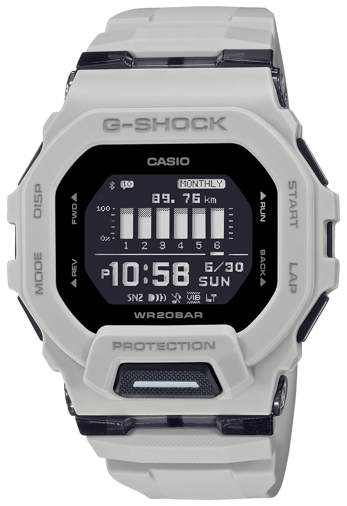 G-shock/vlc Distribution GBD200UU9 G-Shock Tactical White Stainless Steel Bezel 145-215mm