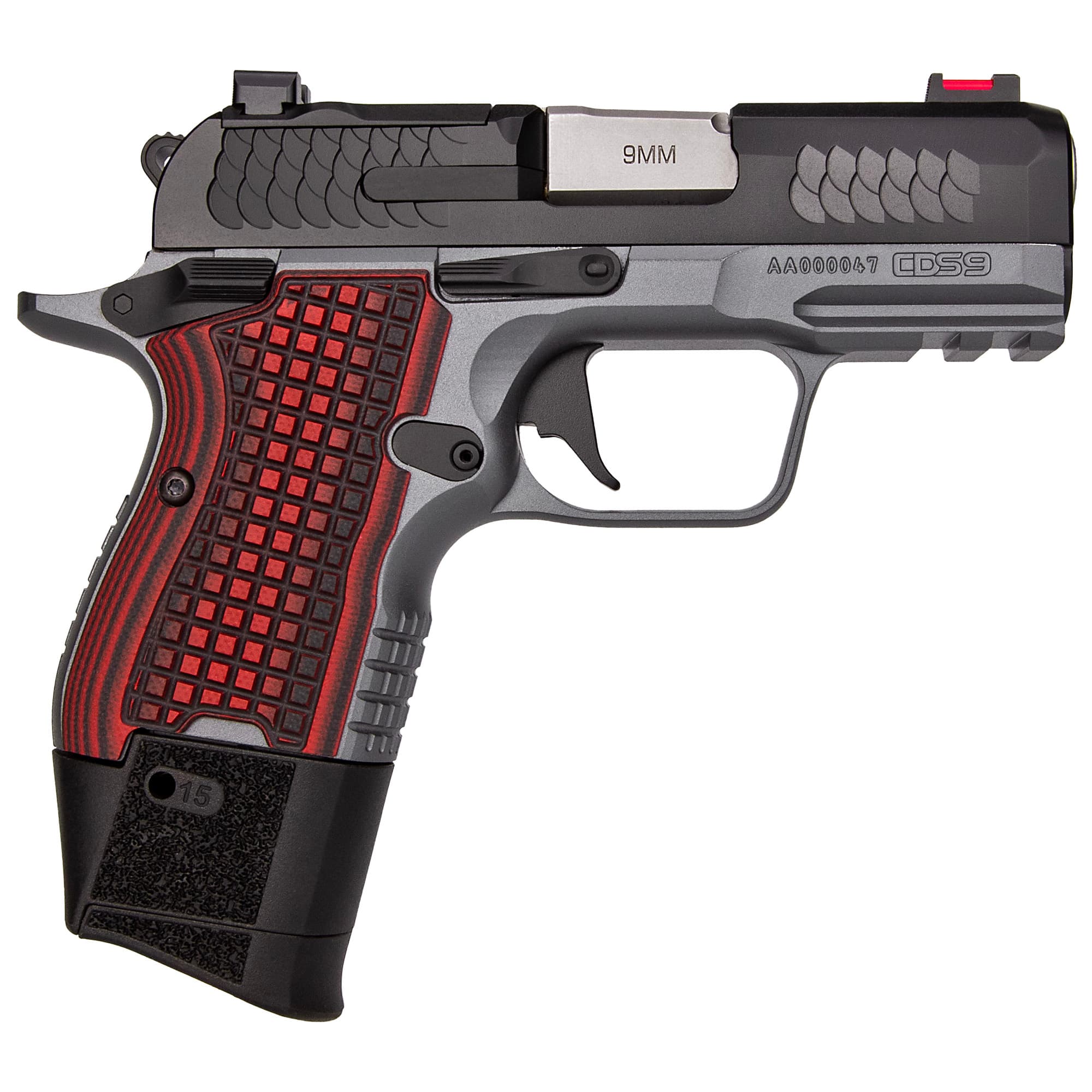 Kimber CDS9 Pistol 9 mm Black Slide / Grey Frame 13 rd. Red Grips