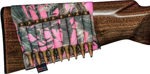 Grovtec Buttstock Cartridge Shell Holder- Rifle Open Style TrueTimber Pink