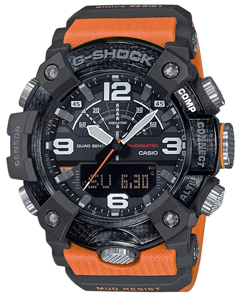 G-shock/vlc Distribution GGB1001A9 G-Shock Tactical MudMaster Keep Time Orange/Black Size 145-215mm Features Digital Compass