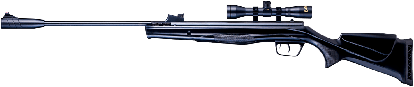 Beeman 10616GP Sportsman Combo Gas Ram 177 Pellet 1rd, Black, Fixed Synthetic Stock, Fiber Optic Sights, 4x32mm Scope