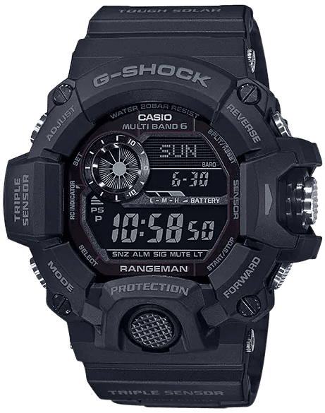 G-shock/vlc Distribution GW94001B G-Shock Tactical Rangeman Keep Time Blackout Size 145-215mm Features Digital Compass