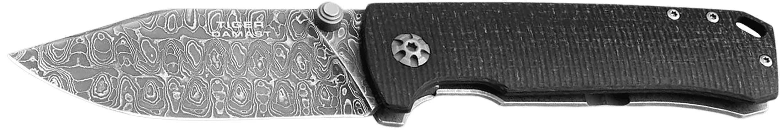 Boker 111103DAM Tiger-Damast  Pocket 3.35" Damascus Blade Micarta Handle