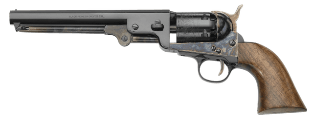 Pietta 1851 Navy Revolver 36 cal. 7.5 in. Case Hardened Blue Walnut