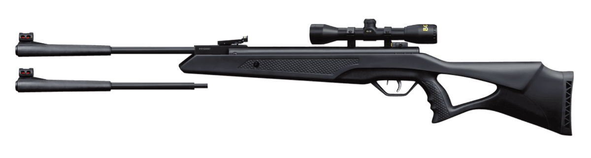 Beeman 10611 Longhorn II Combo Spring Piston 22 1rd Shot Black Black Receiver Black Fixed Thumbhole with Pistol Grip Stock Scope 4x32mm