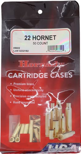 Hornady Unprimed brass rifle Cartridge Cases .22 Hornet 50/ct