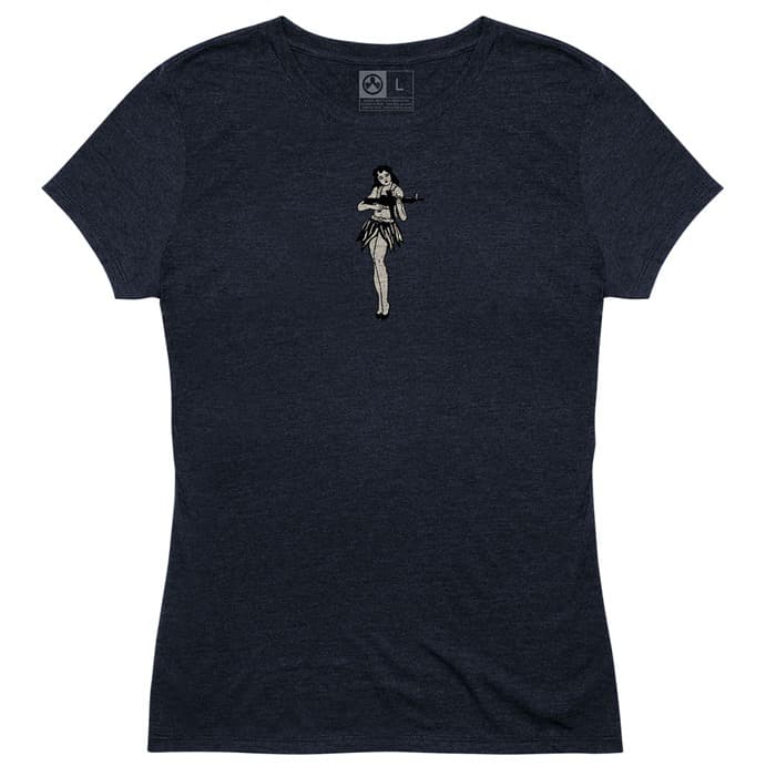 WOMEN'S HULA GIRL TRI-BLEND T-SHIRT 3X-LARGE NAVY
