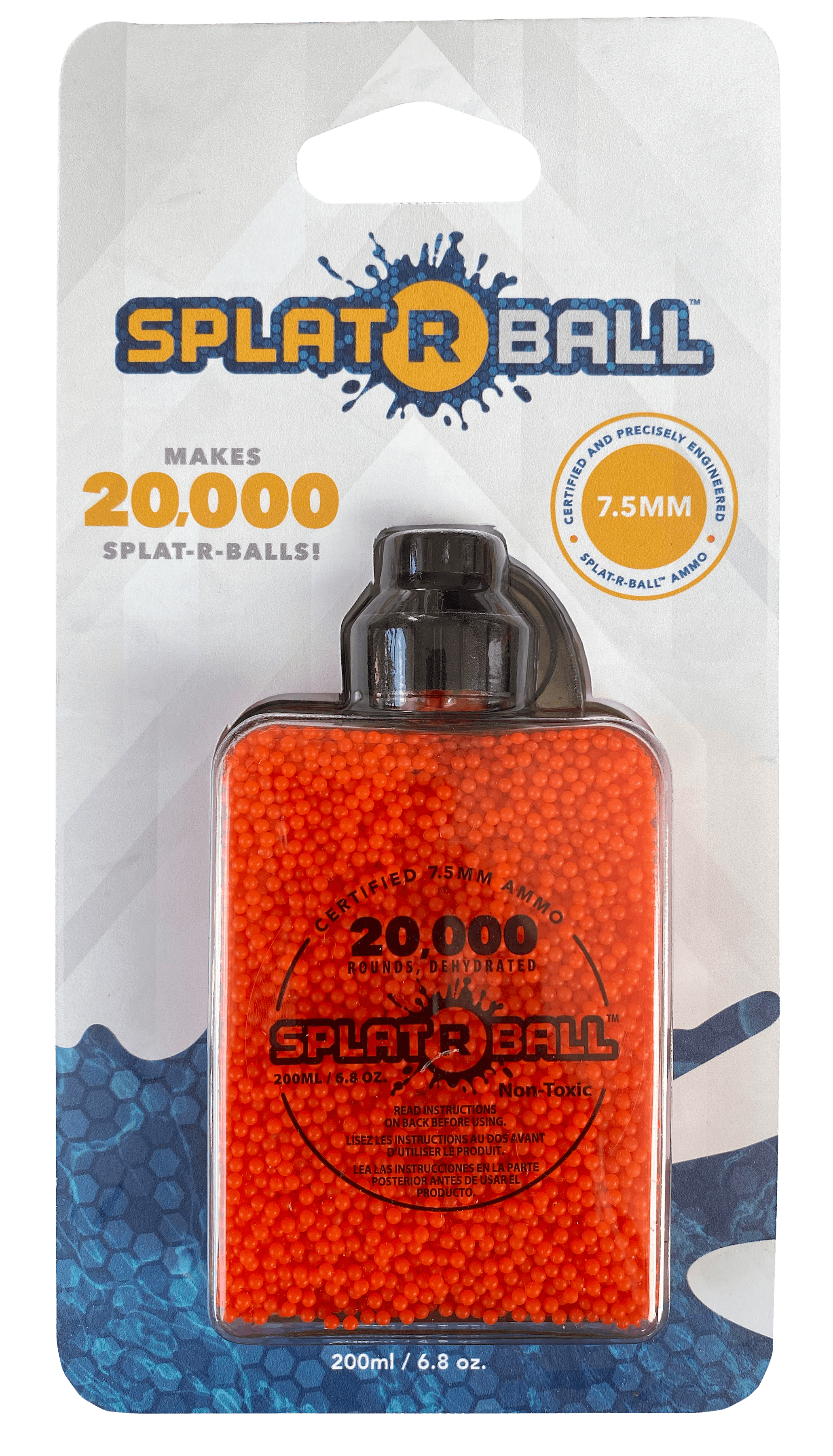 Splat R Ball 950022 Water Beads 7-7.5mm Polymer/ 20,000 Per Bottle