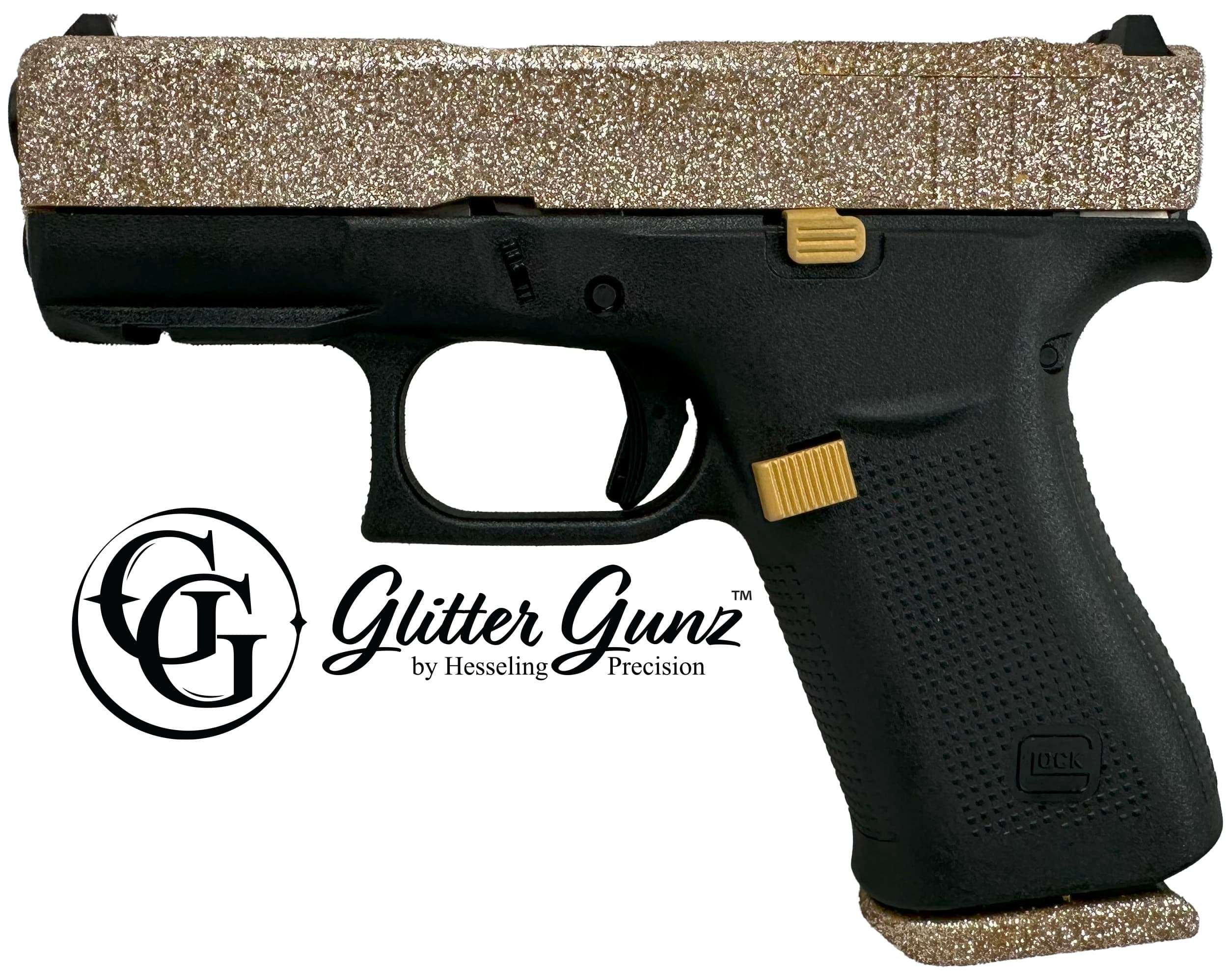 Glock G43x MOS 9mm 3.41in 10 Rounds Glitter Gunz Midas