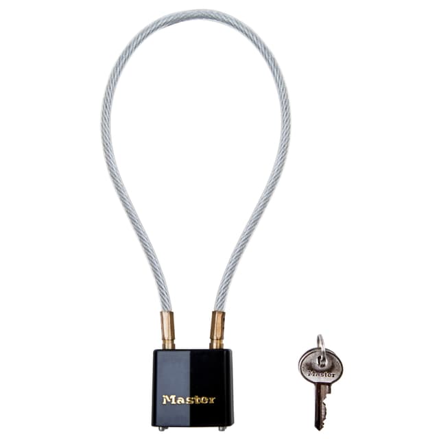 Master Lock 99DSPT Cable Lock  Open With Key Black & Gold Steel 14"