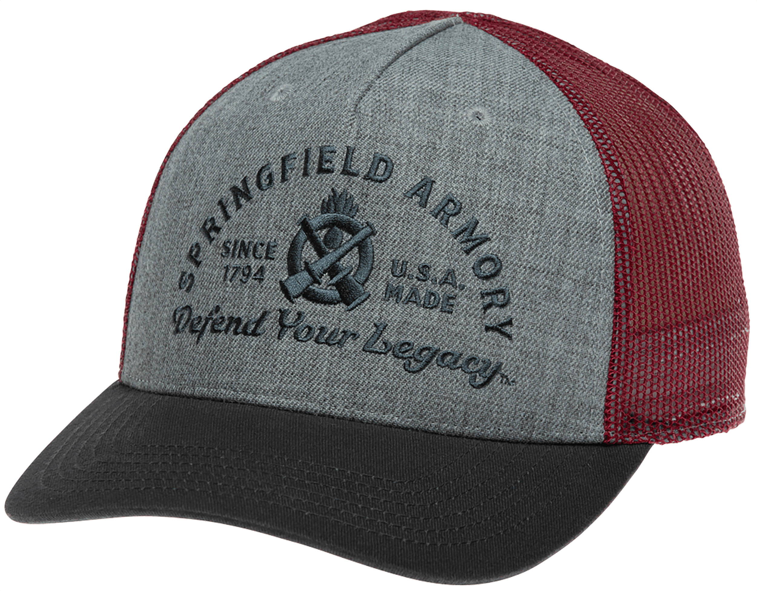 Springfield Armory GEP2381 Defend Your Legacy Brewery Hat Gray/Graphite/Maroon Adjustable Snapback OSFA Structured