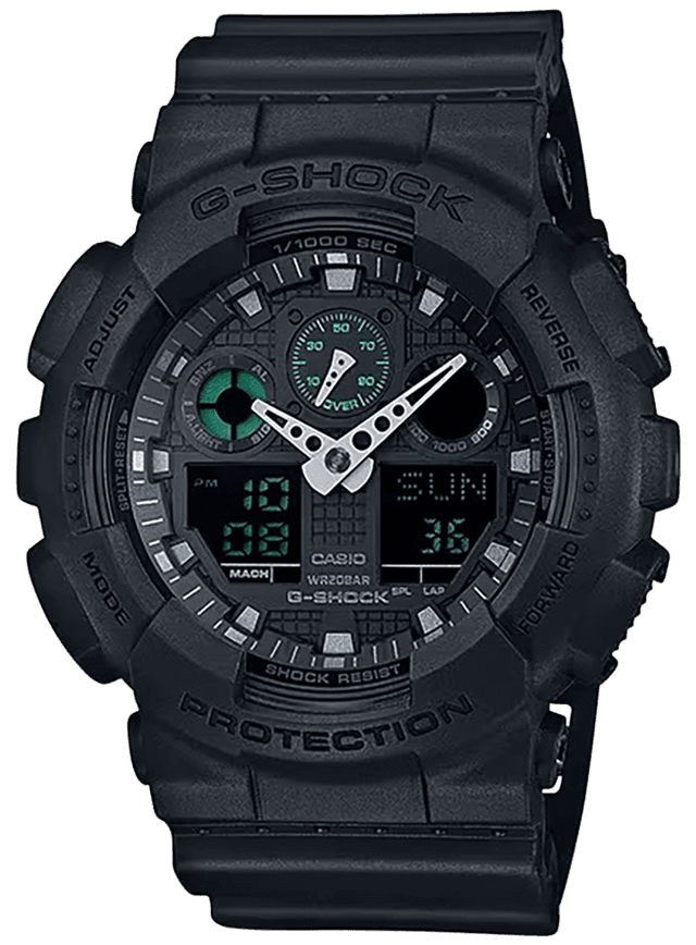 G-shock/vlc Distribution GA100MB1ACR G-Shock Tactical Black Stainless Steel Bezel 145-215mm