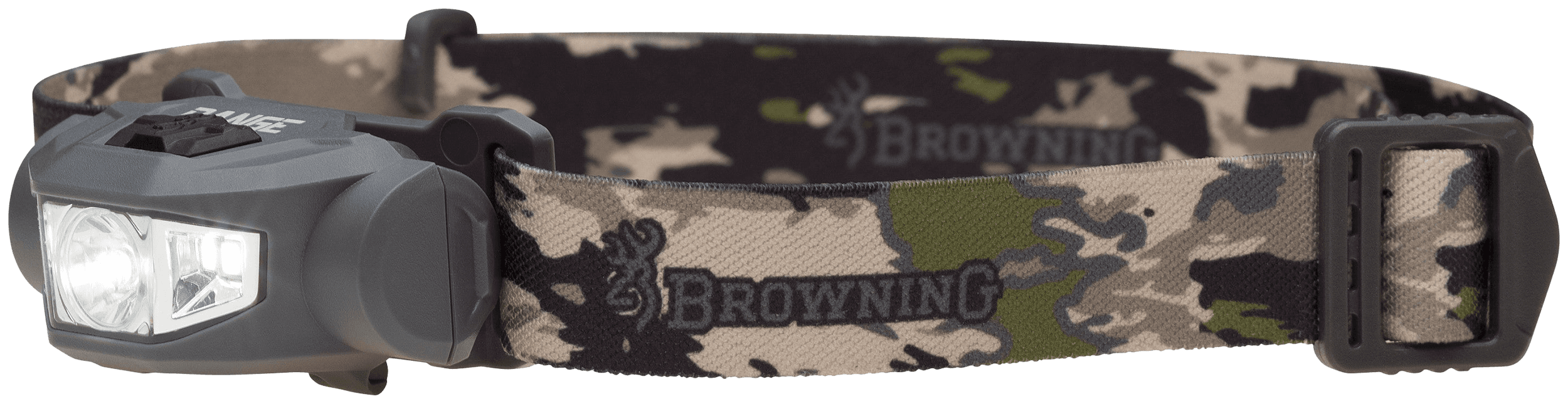 Browning Range Headlamp Wide Angle Plus Dark Gray LED Rechargeable 17-250 Lumens Dual Fuel