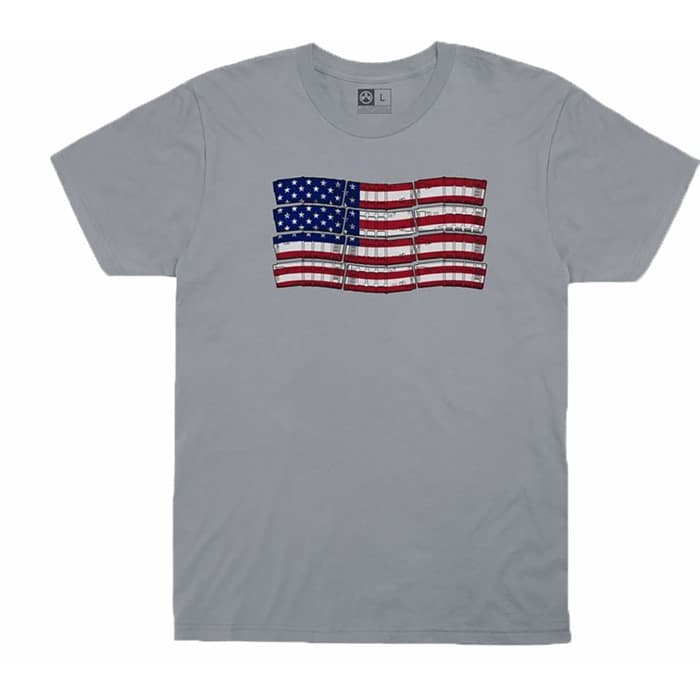 PMAG-FLAG COTTON T-SHIRT SILVER X-LARGE