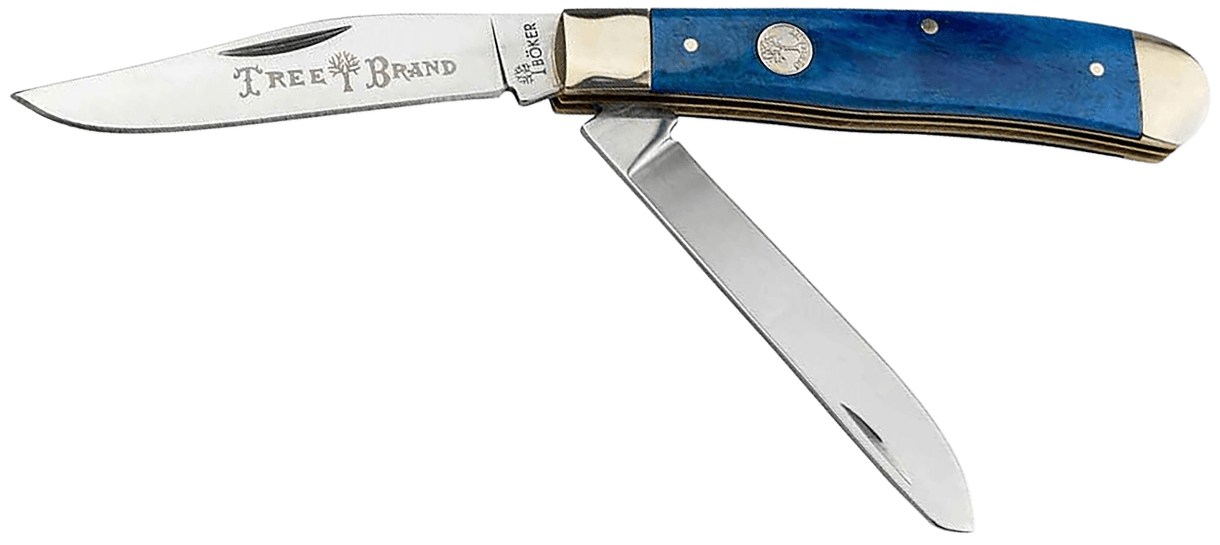 Boker 110828 Trapper 2.0 Clip Point/Spey Plain D2 Steel Blade Blue Jigged Bone Handle