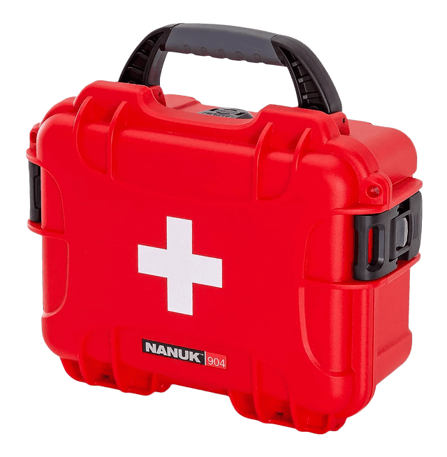 Nanuk 904S000RDPA0FSA01 First Aid Case  Waterproof Red NK-7 Resin