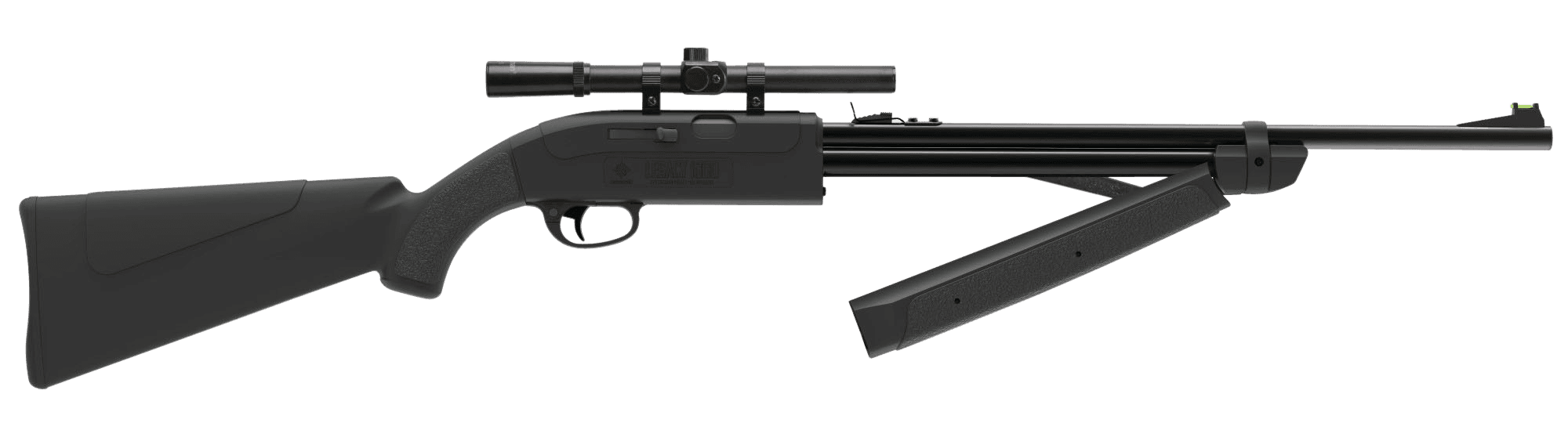 Crosman CLGY1000KT Legacy 1000 Air Rifle Pump 177 Black Rifled Steel Barrel, Black Receiver, Black Fixed All Weather Stock, Crossbolt Safety, Includes 4x15mm Scope