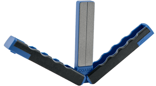 AccuSharp 051C Paddle Sharpener Folding Diamond Sharpener Black/Blue Overmolded Rubber Handle