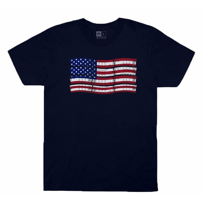 PMAG-FLAG COTTON T-SHIRT NAVY LARGE