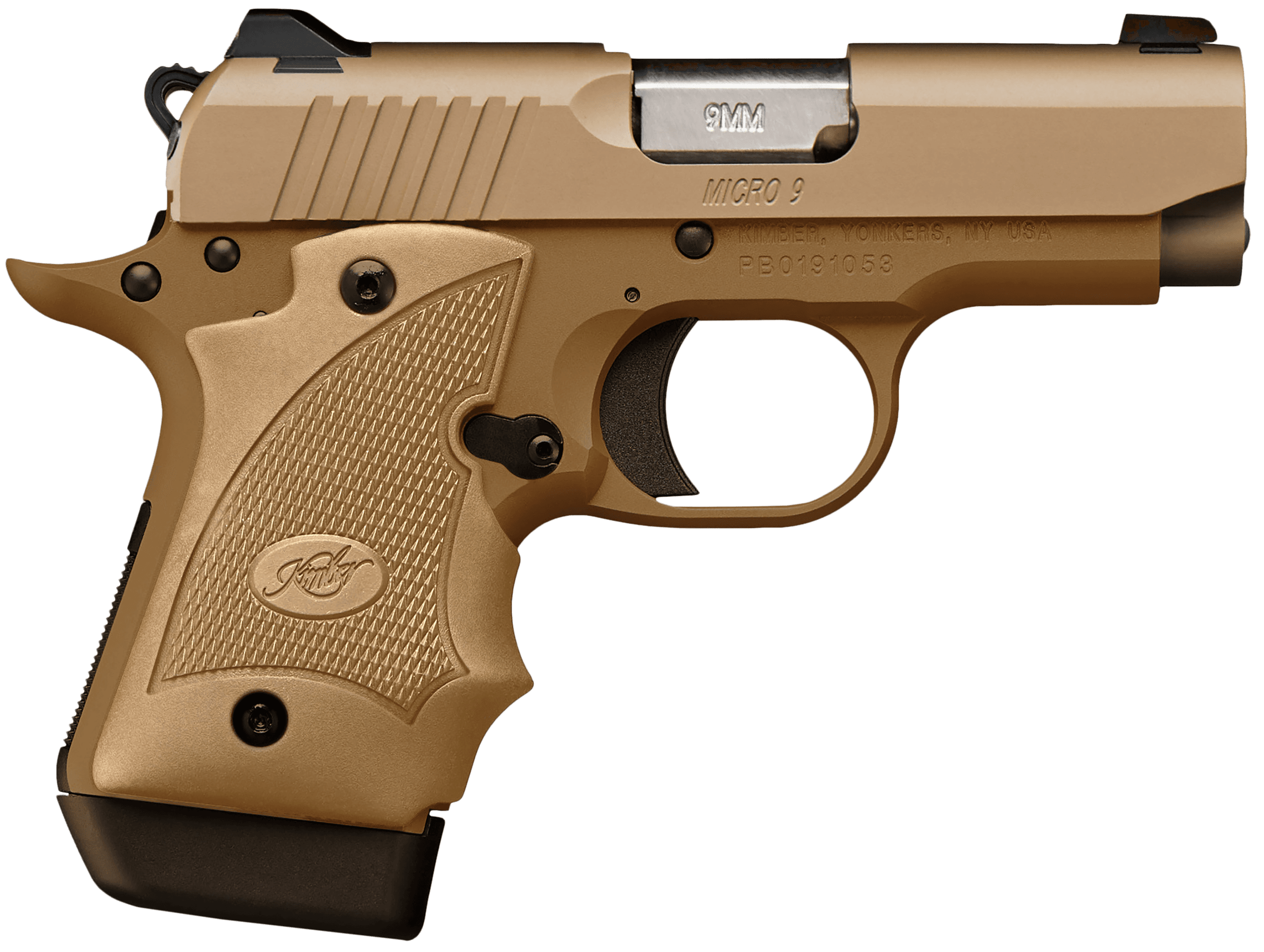 Kimber Mfg.,inc 3300247 Micro 9 MC TP 9mm 7+1 3.15" KimPro Black Stainless Steel Slide KimPro Gray Desert Tan Grip