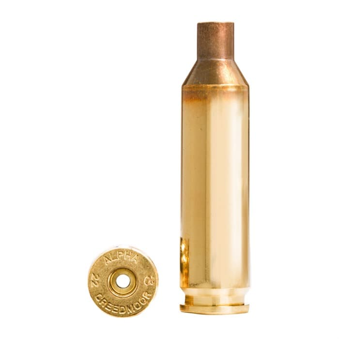 Alpha Munitions Ultra Premium Unprimed Brass Cartridge Cases .22 Creedmoor - Small Rifle Primer 100/Box