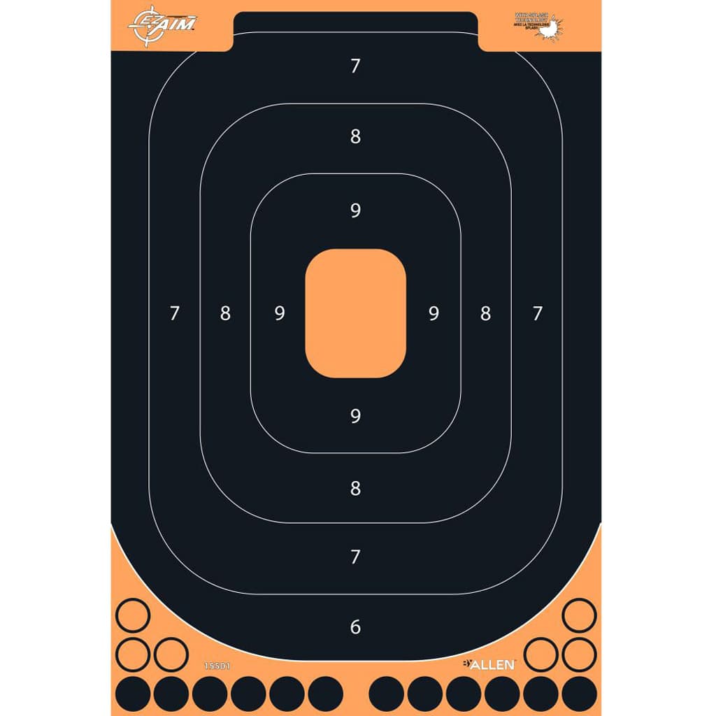 Allen Adhesive Splash Handgun Training Target 12x18" Orange and Black 5 Pack