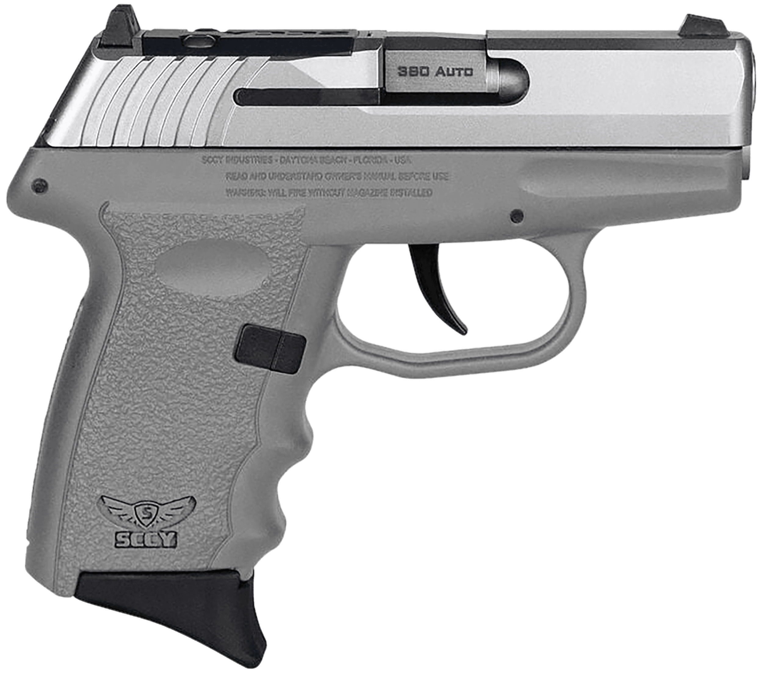 SCCY Industries CPX3TTSGRDR CPX-3  380 Auto 10+1 2.96" Stainless Steel Slide Sniper Gray Finger Groove Polymer Grip