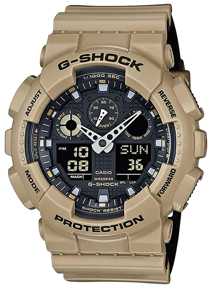 G-shock/vlc Distribution GA100L8A G-Shock Tactical Brown Stainless Steel Bezel 145-215mm