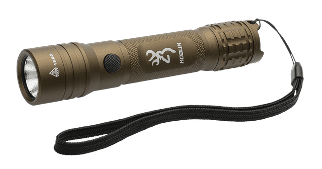 Browning Kobuk Flashlight Burnt Bronze 15/2000 Lumens Nichia LED Dual Fuel CR123A 18650 Waterproof Aluminum