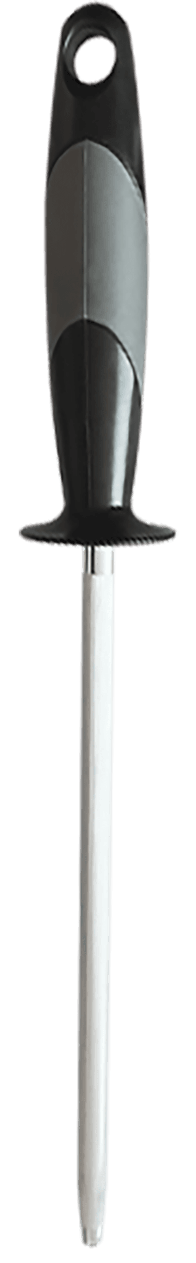AccuSharp 032C Sharpening Steel  9" Black Overmolded Rubber Handle Steel