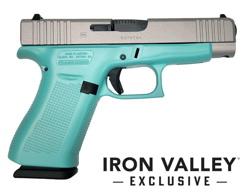 Glock G48 9mm Luger 4.17 Inch 10 Rounds Crushed Silver Robin's Egg Blue