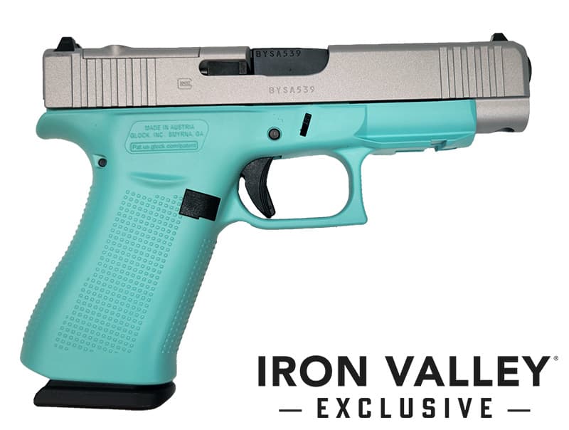 Glock G48 MOS 9mm Luger 4.17 Inch 10 Rounds Crushed Silver Robin's Egg Blue