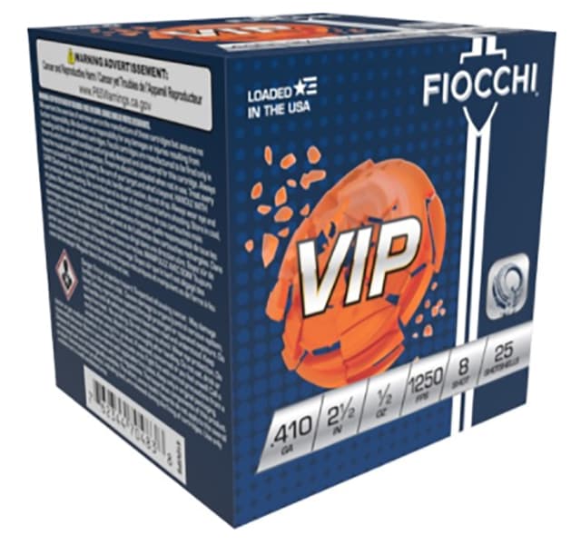 Fiocchi Vip Load 410 Bore Lead Shot One Half Ounce 250 Rounds