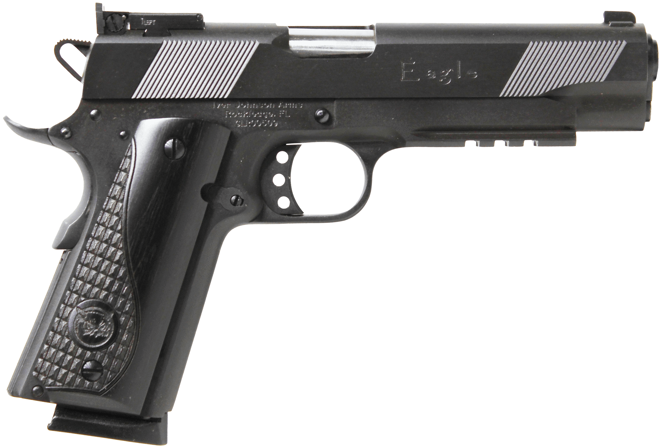 IVER Eagle LR 45ACP 5" Bld Rail Adj 8rd
