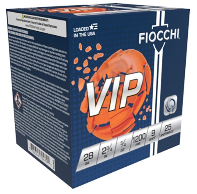 Fiocchi, Vip Load, 28 Gauge, Shot, 3/4 oz #9, 250 Rounds