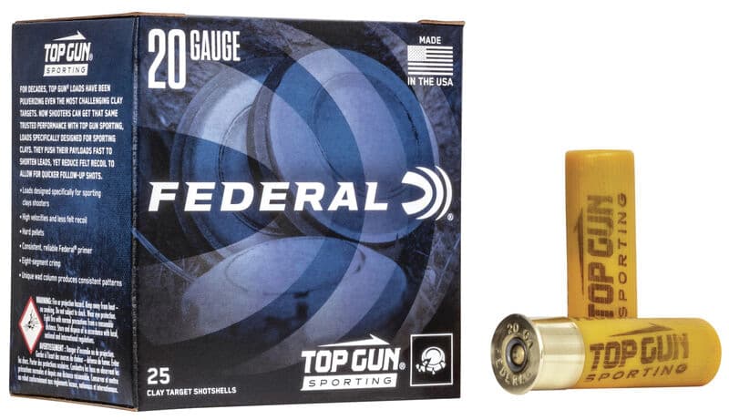 Federal Top Gun 20 Gauge Shotgun Ammunition 7.5 Shot 7/8 Ounce 250 Rounds