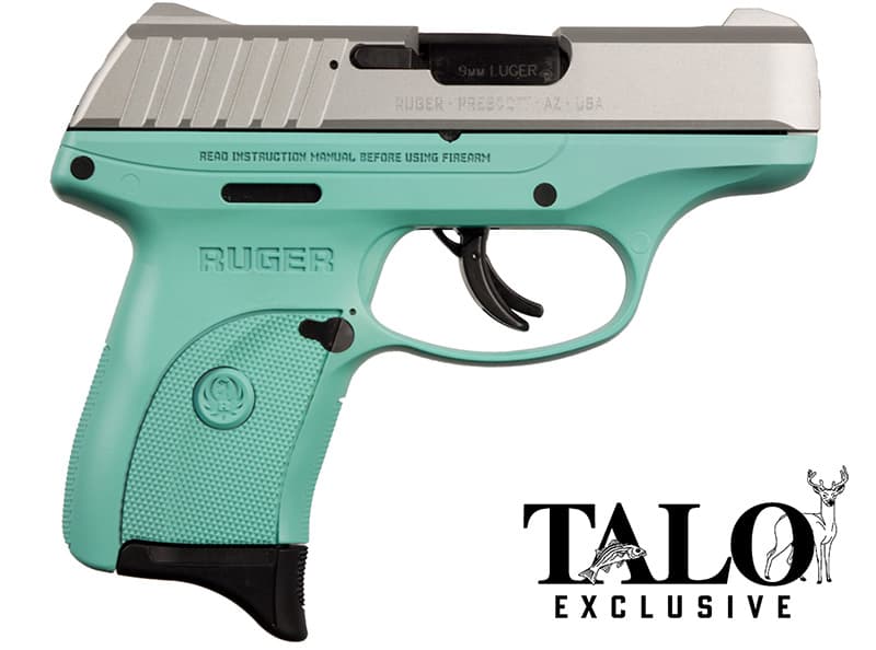 Ruger EC9S 9mm 3.12" 7 Rounds Satin/Turquoise Cerakote