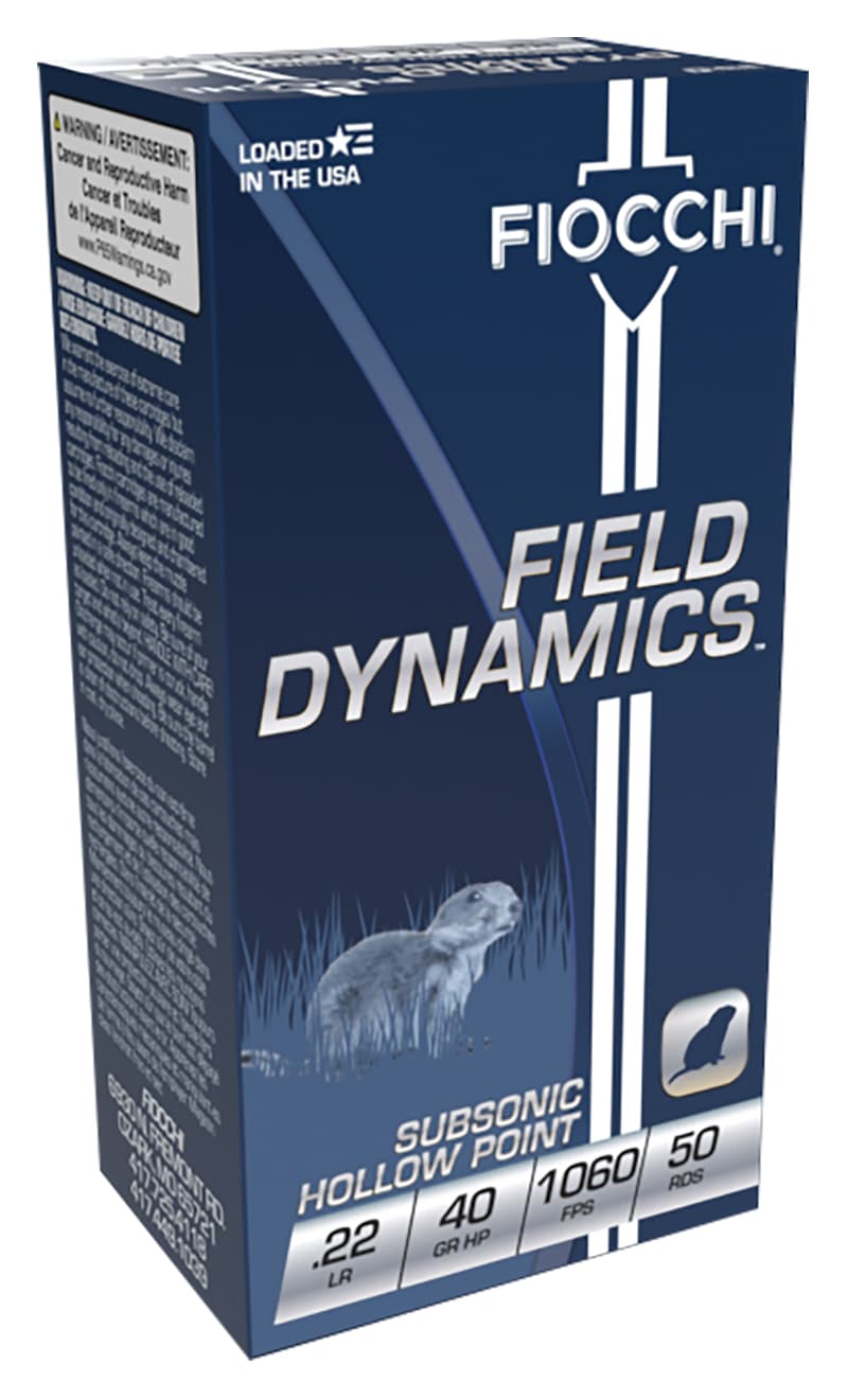 Fiocchi Shooting Dynamics,22 Long Rifle,HollowPoint Subsonic,40 Grain,500 Rounds