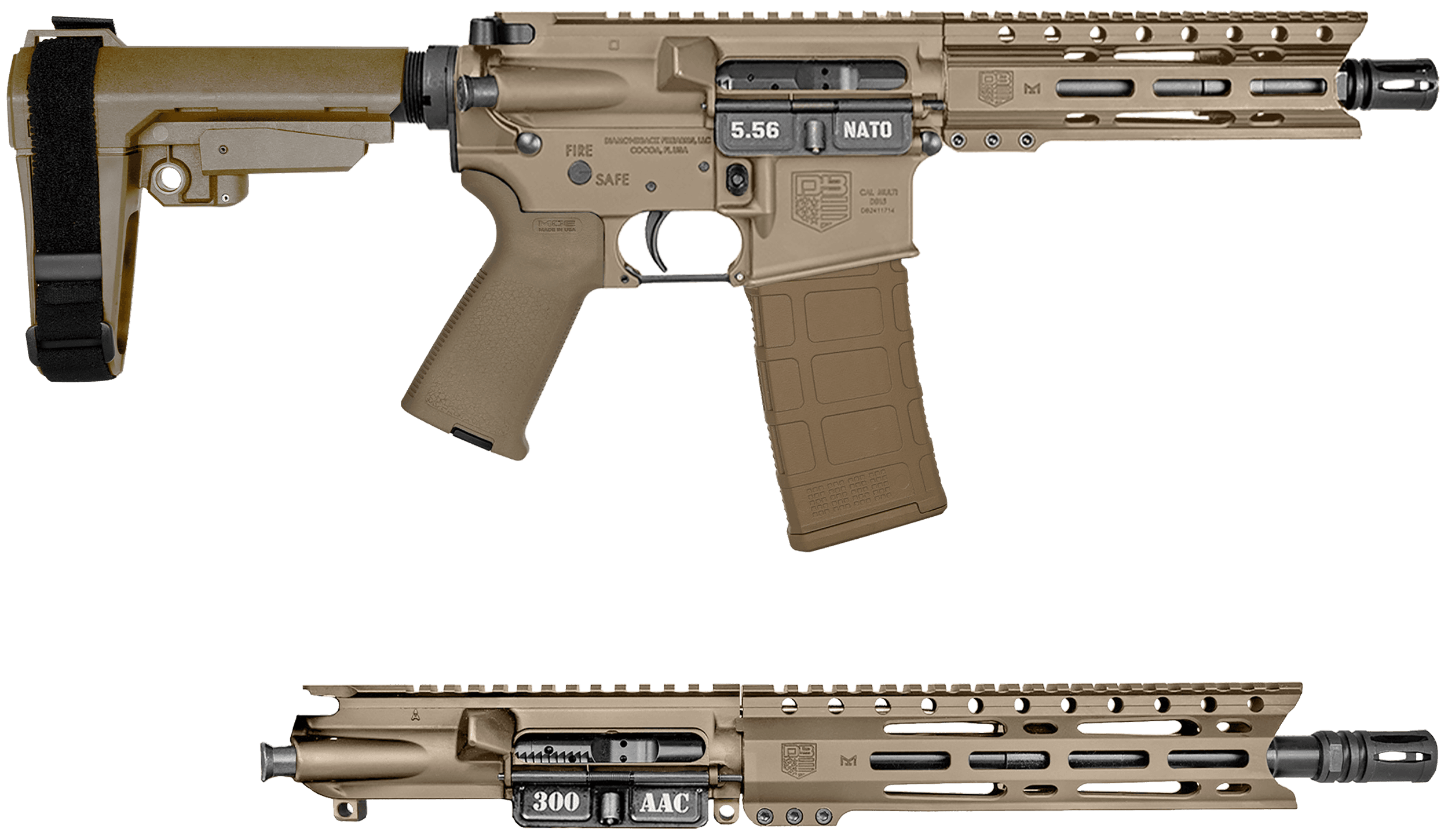 Diamondback DB15 DB195AK061 5.56/300BLK 7/10 Barrel 30rd Flat Dark Earth Magpul Grip