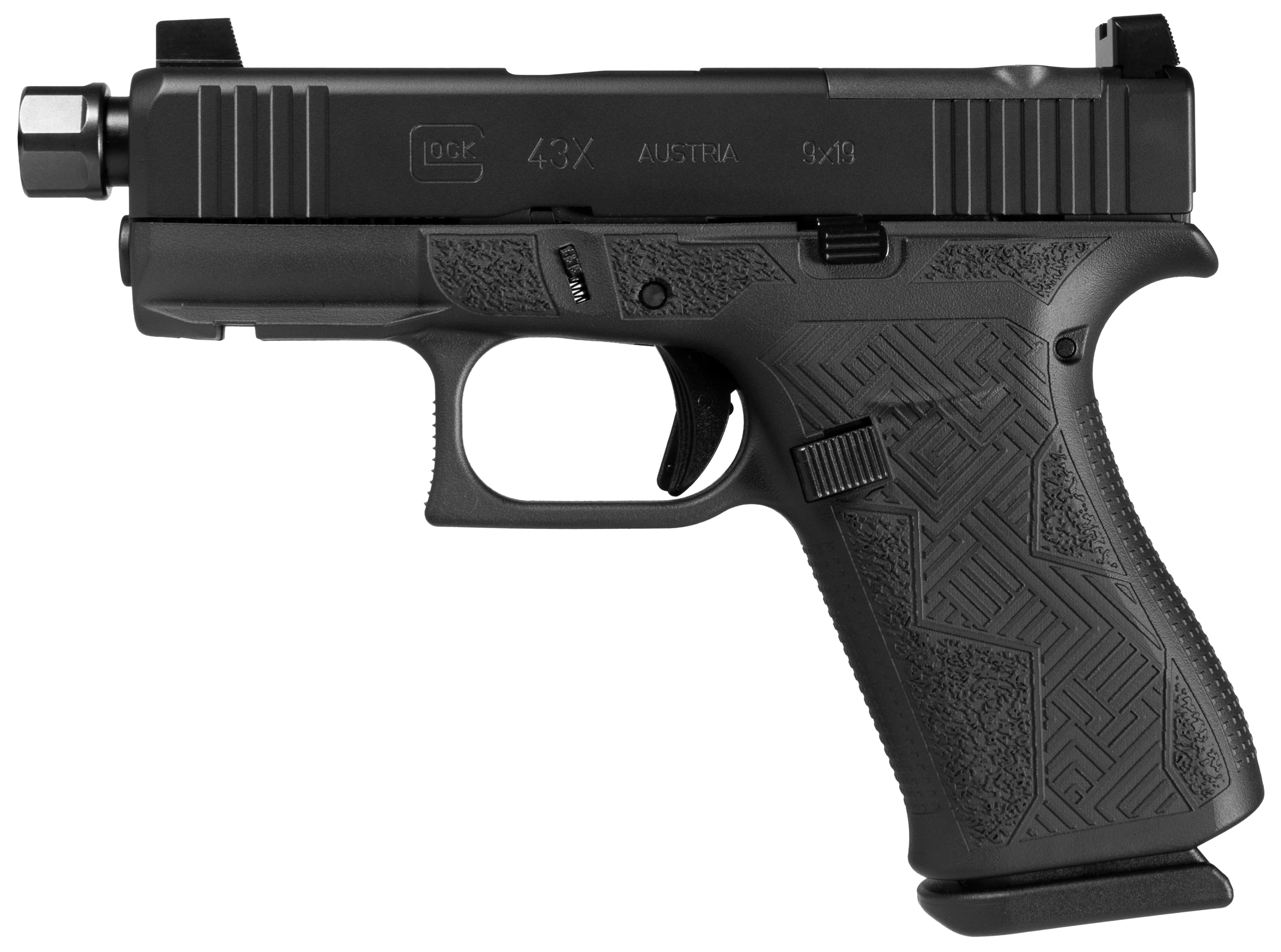 Glock G43x 9mm Luger 3.41 Barrel 10 Round Mos Blackout Finish