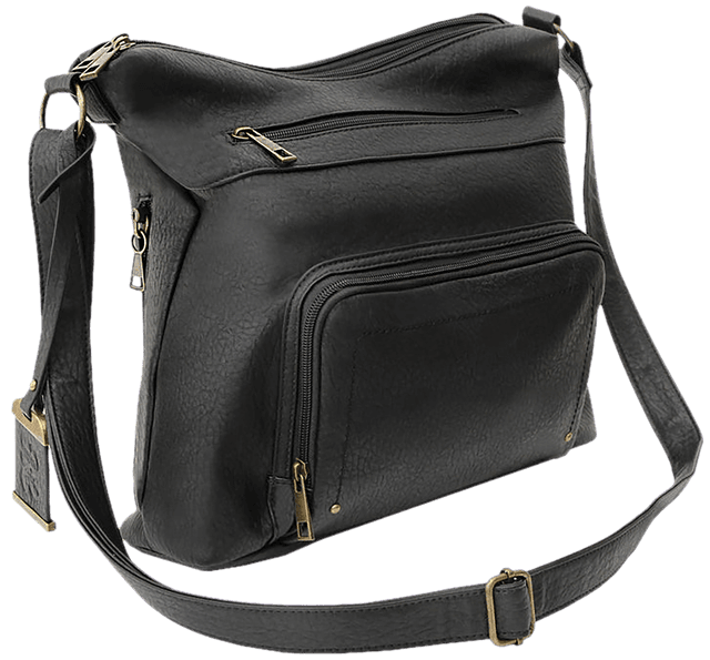BULLDOG CROSS BODY PURSE W/HLSTR BLK