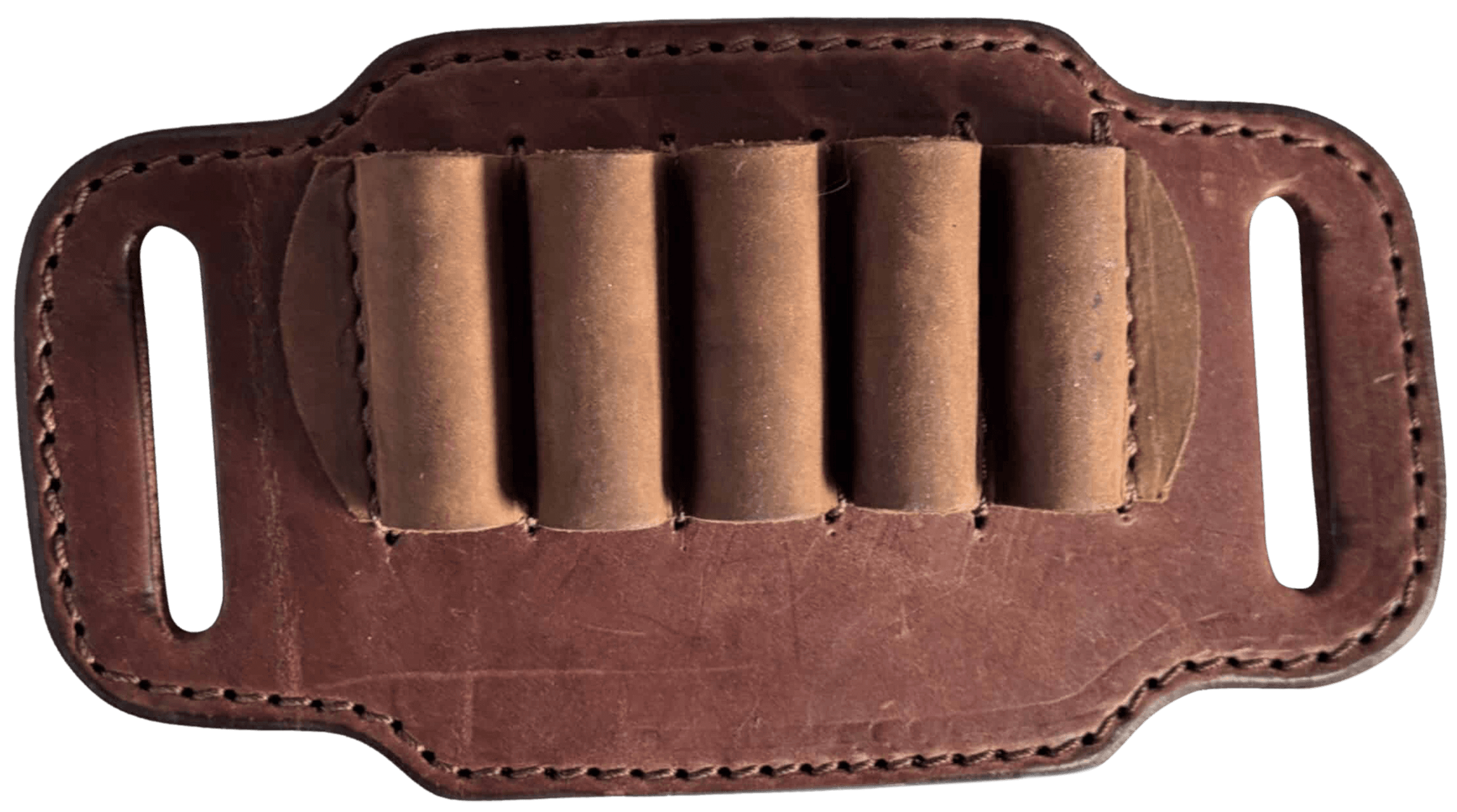 1791 Gunleather HNTABS12BRWA Ammo Belt Slide Brown Leather 12 Gauge