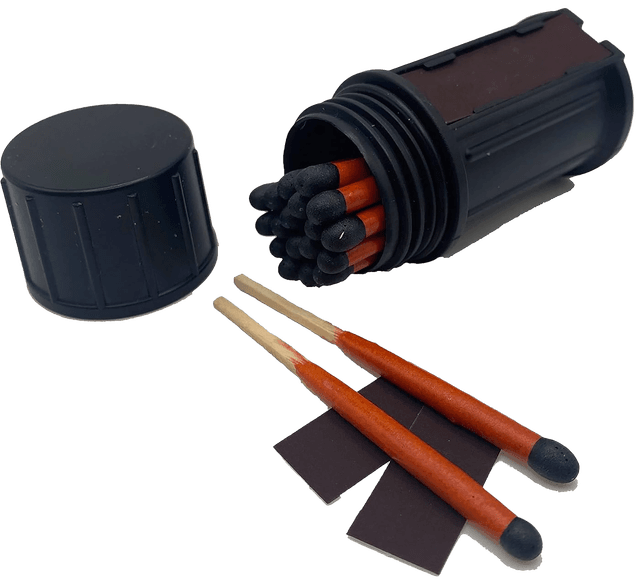 Black Beard Fire Starters MAT Stormproof Matches Black/Red 3" Long 20 Matches