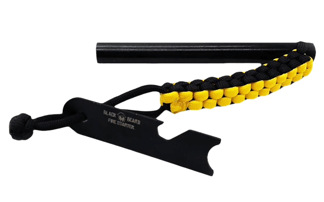 Black Beard Fire Starters FR Ferro Rod Black/Yellow 7' Long