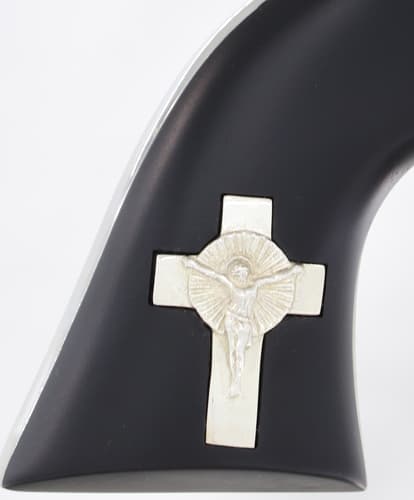 Cimarron Firearms, Holy Smoker, 357 Magnum, 4.75 inch Barrel, 6 Rounds, White Grip with Cross